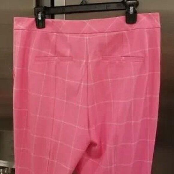 💕TRINA TURK💕 Carillo Pant ~ Windowpane Tropical Suiting Candy Pink 10 NWOT - Picture 12 of 16